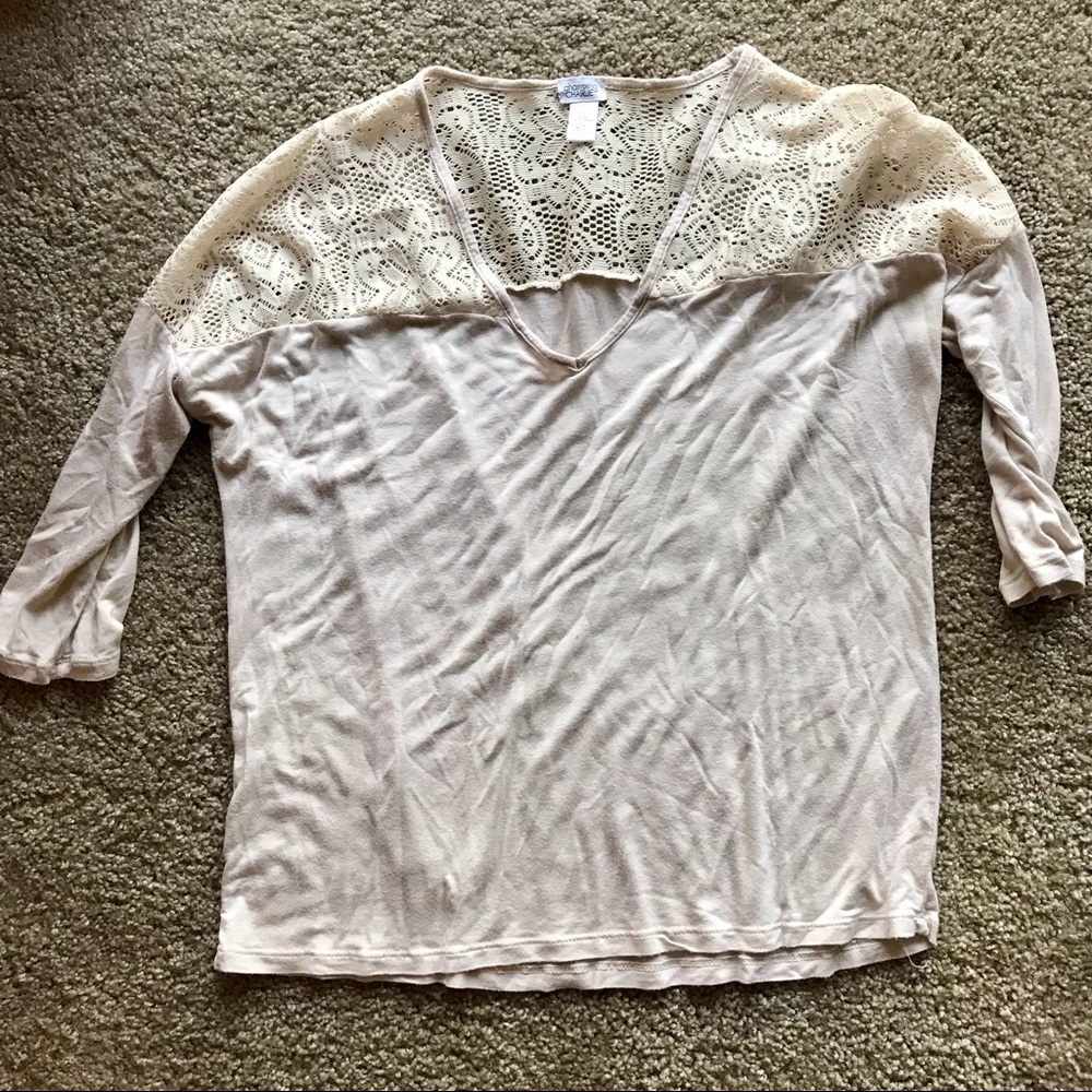 Charming Charlie Ivory/Cream Lace Top